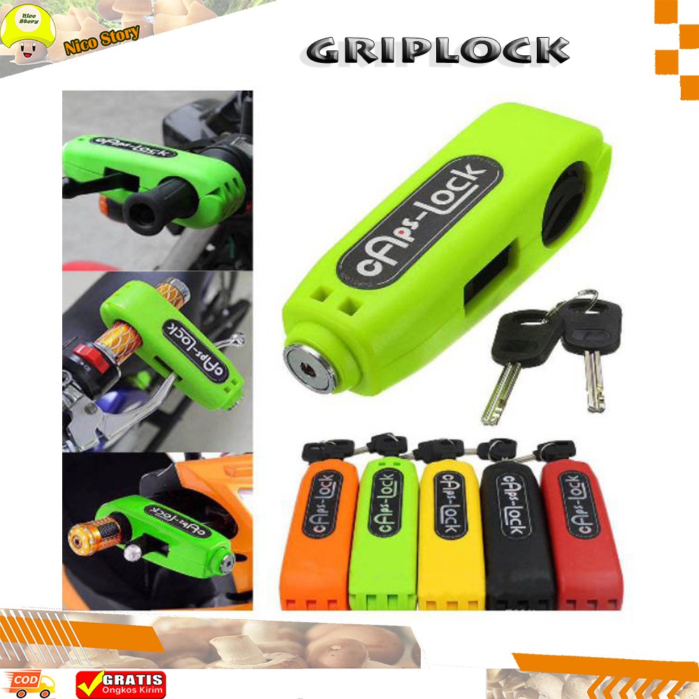 (NCS) Griplock Grip Lock Kunci Gembok Pengaman Anti Maling Stang SepedaMotor Caps Lock Legend