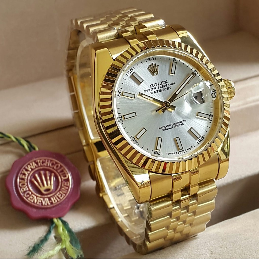 JAM TANGAN ROLEX WATCH OYSTER DATEJUST GOLD RANTAI JUBILE STAINLESS PROMO 