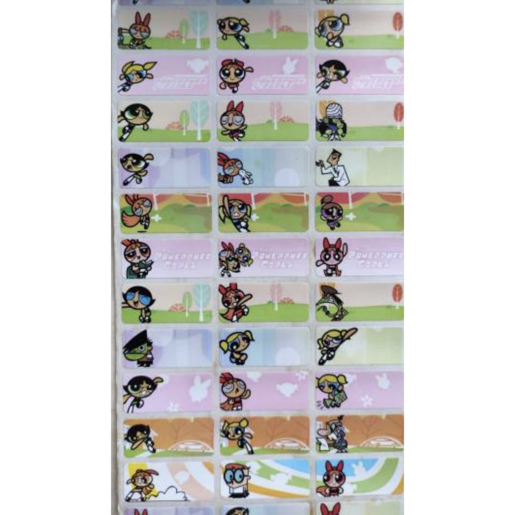 

The Powerpuff Girls Name Label Size M 66pcs
