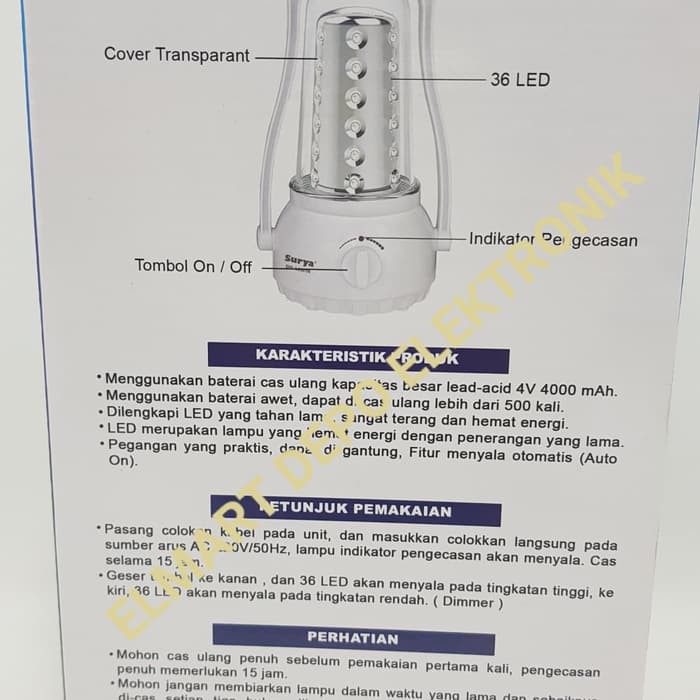 SURYA lampu emergency 36 led SHL L3501N / lampu darurat L 3501 N