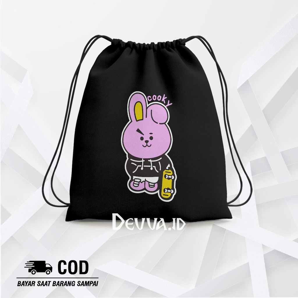 Tas Serut Cooky Skate String Bag Bts Muat Banyak Barang Ukuran 36 X 31 Cm | Devva.Id