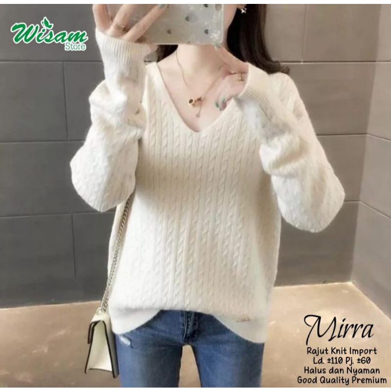 MIRRA KNIT RAJUT IMPORT BY WISAM | ADELLE BLOUSE BY NURA BY HANA