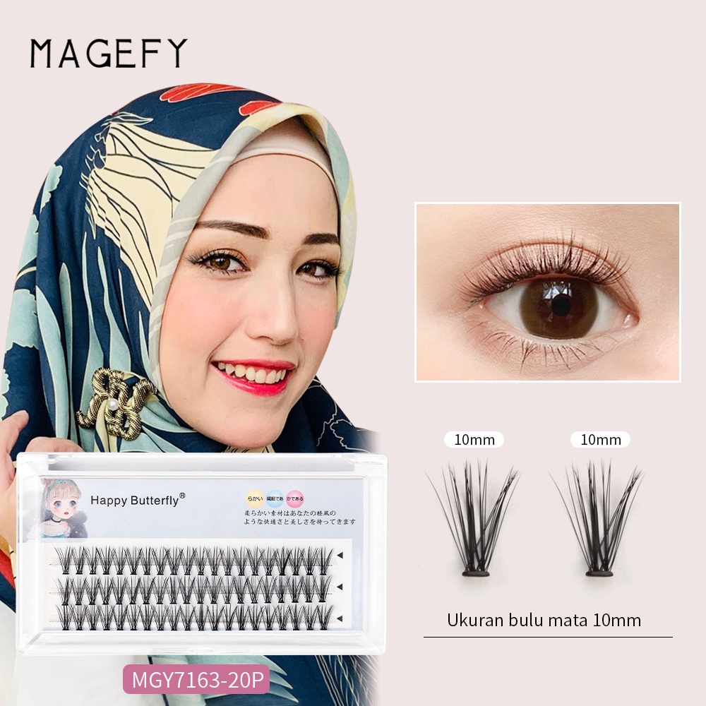 MAGEFY Bulu Mata Tanam Eyelash Extension Natural Knot Free Eye Lashes Bulu Mata Ekstensi Alami 80003