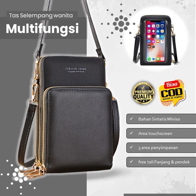 Tas Selempang HP Wanita Multifungsi Touch Screen