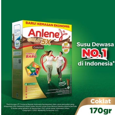 

Anlene Gold 5X Susu Bubuk Cokelat 170gr / 240gr / 640gr - Nutrisi Tulang, Sendi, dan Otot