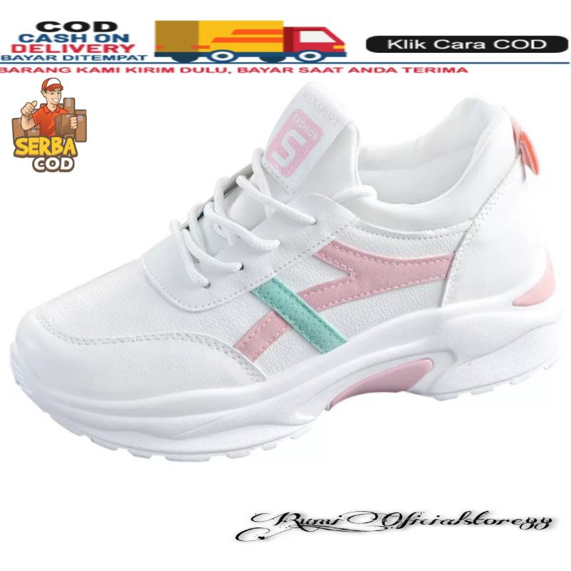 TmO - 8.8 Sale Sepatu wanita fashion sneakers korea style F.S/sepatu sneakers tali kekinian bisa Cod termurah