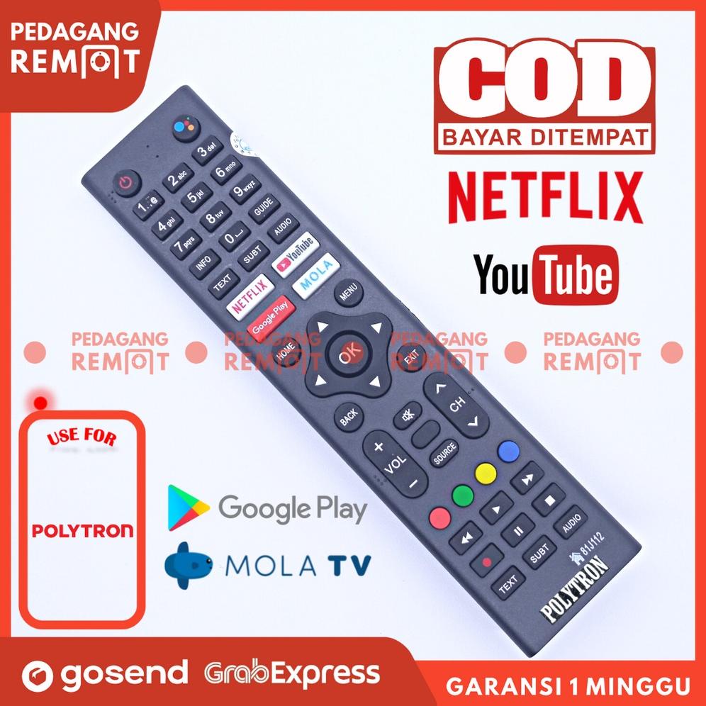 Remot Remote Tv Polytron Lcd Led Android Smart Tv 81I960 Pld 32Ag9953 Pld 43Ag9953 Pld 50Ag9953 Orig