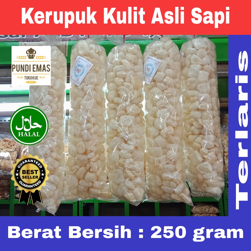 KERUPUK KULIT SAPI ASLI HALAL 250GR / DOROKDOL VIRAL TERLARIS