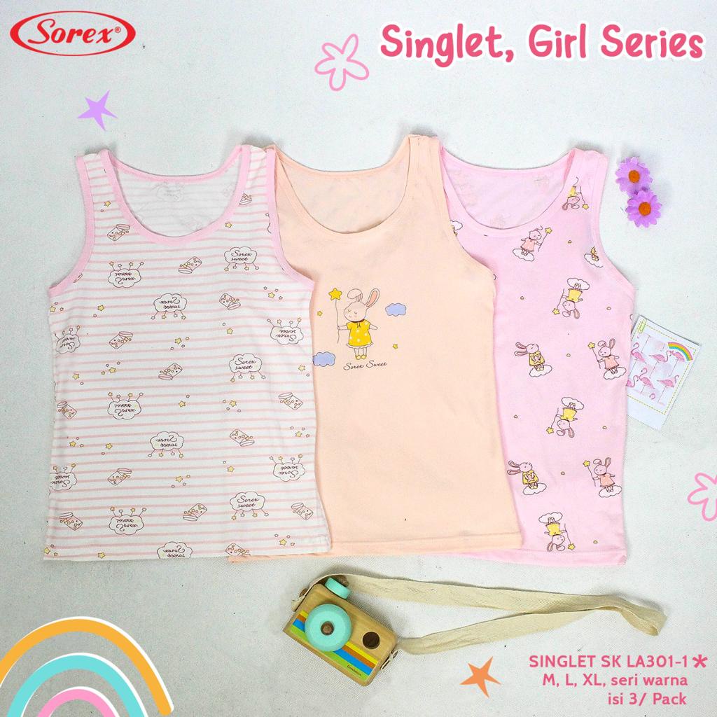 SOREX SINGLET GIRL SERIES ISI 3 / SINGLET / KAOS DALAM ANAK