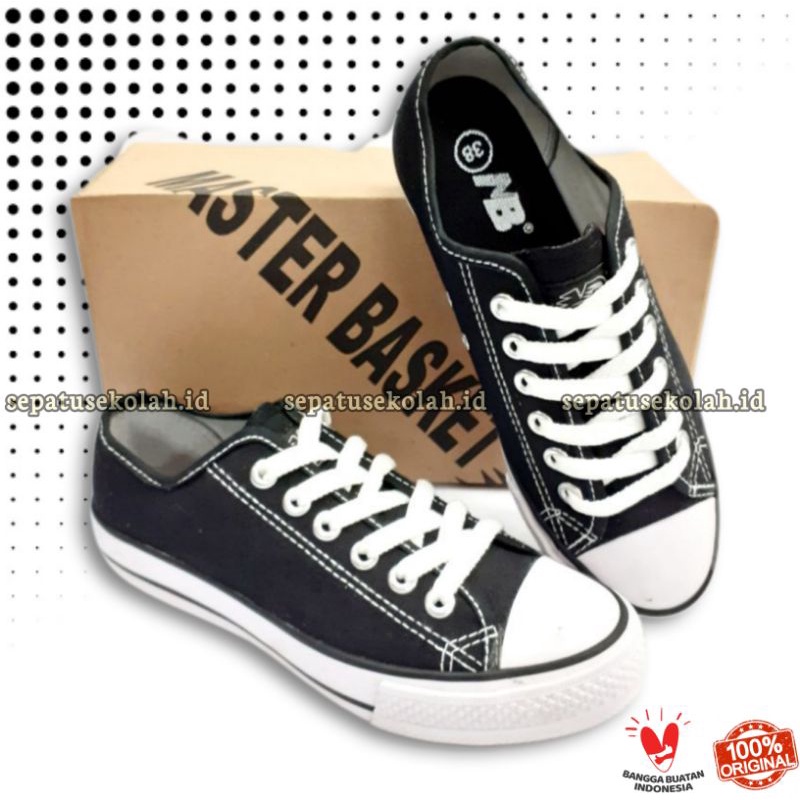 Sepatu Sekolah Master Basket ( MB ) 807 Black White Original