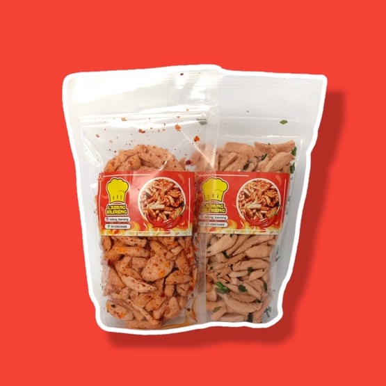 

Basreng 100gr dengan Dua Varian Rasa, Extra Pedas Daun Jeruk & Original Taste