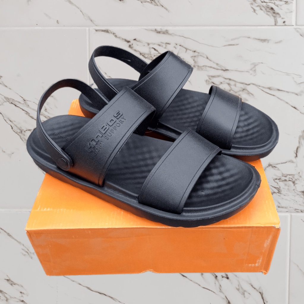 kinbos sepatu sendal tali belakang pria asli original lentur ringan awet tahan lama sandal selop pri
