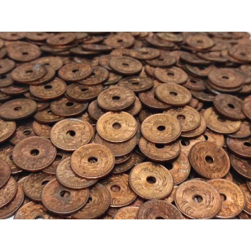 Koin Kuno Cent Bolong Netherland Indies Tahun 1945