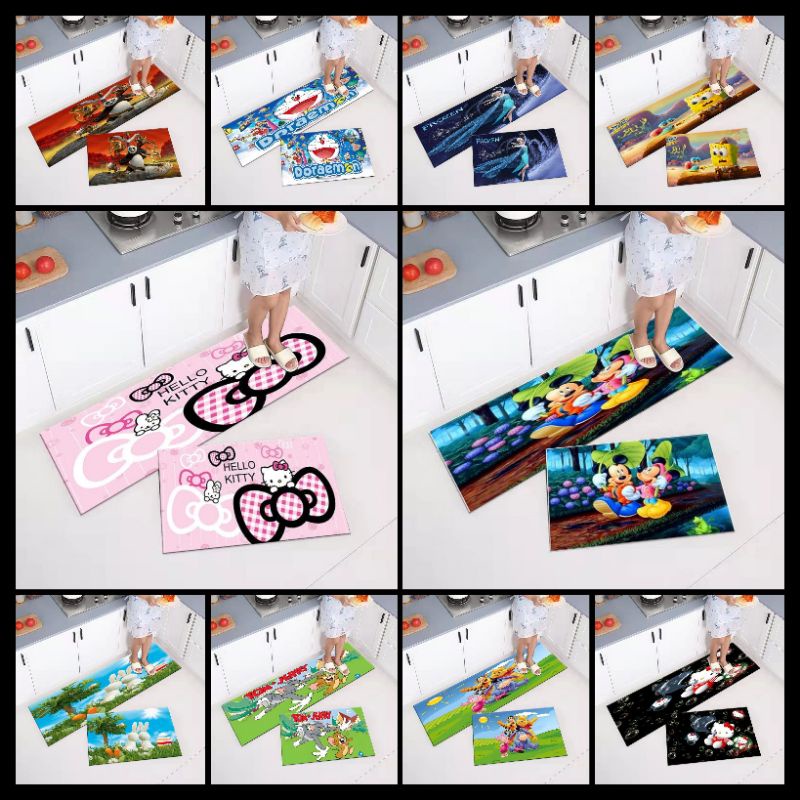 2 in 1 Kitchen Floor Mat / Keset Alas Lantai Kamar Tidur Rumah Dapur Anti Selip