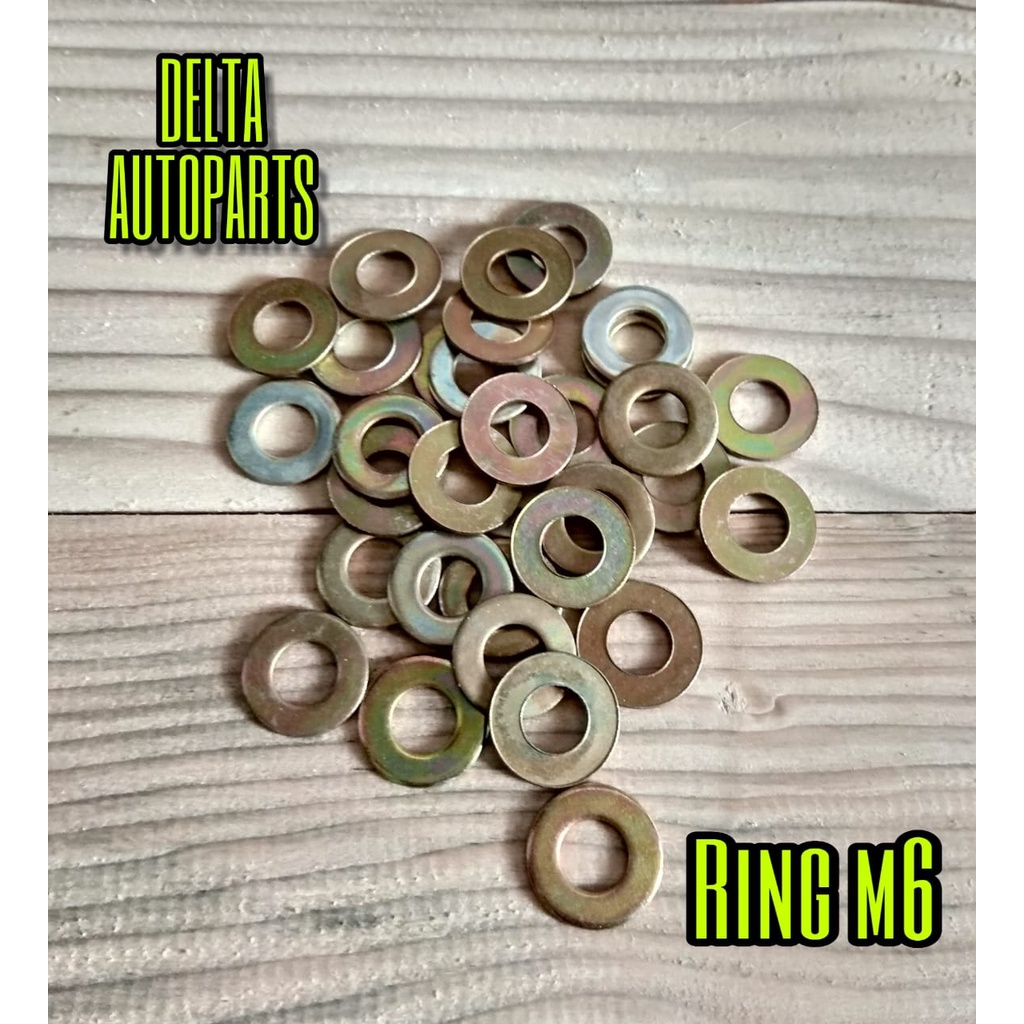 RING PLAT M6 RING PLAT BAUT KUNCI 10 PAKET ISI 100 PCS