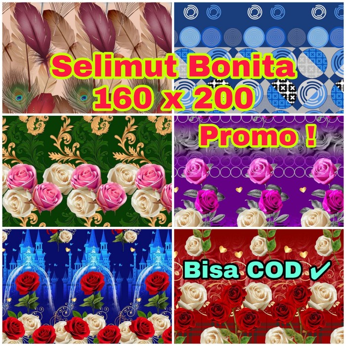 Selimut Dewasa SELIMUT PAULINA BY BONITA MOTIF BUNGA/KEMBANG - Grosir/mtifacak(N7D7) BISA COD Selimu