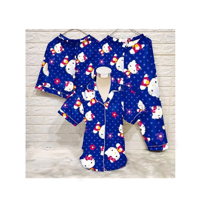 SEASOND IND 3in1 Piyama/Baju Tidur Wanita Dewasa Hello Kitty/L Fit to XL-1