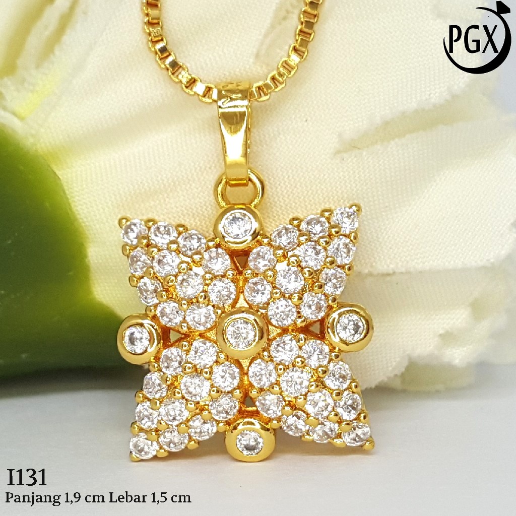 PGX Liontin Kalung Xuping Wanita Perhiasan Lapis Emas Aksesoris Fashion - I131