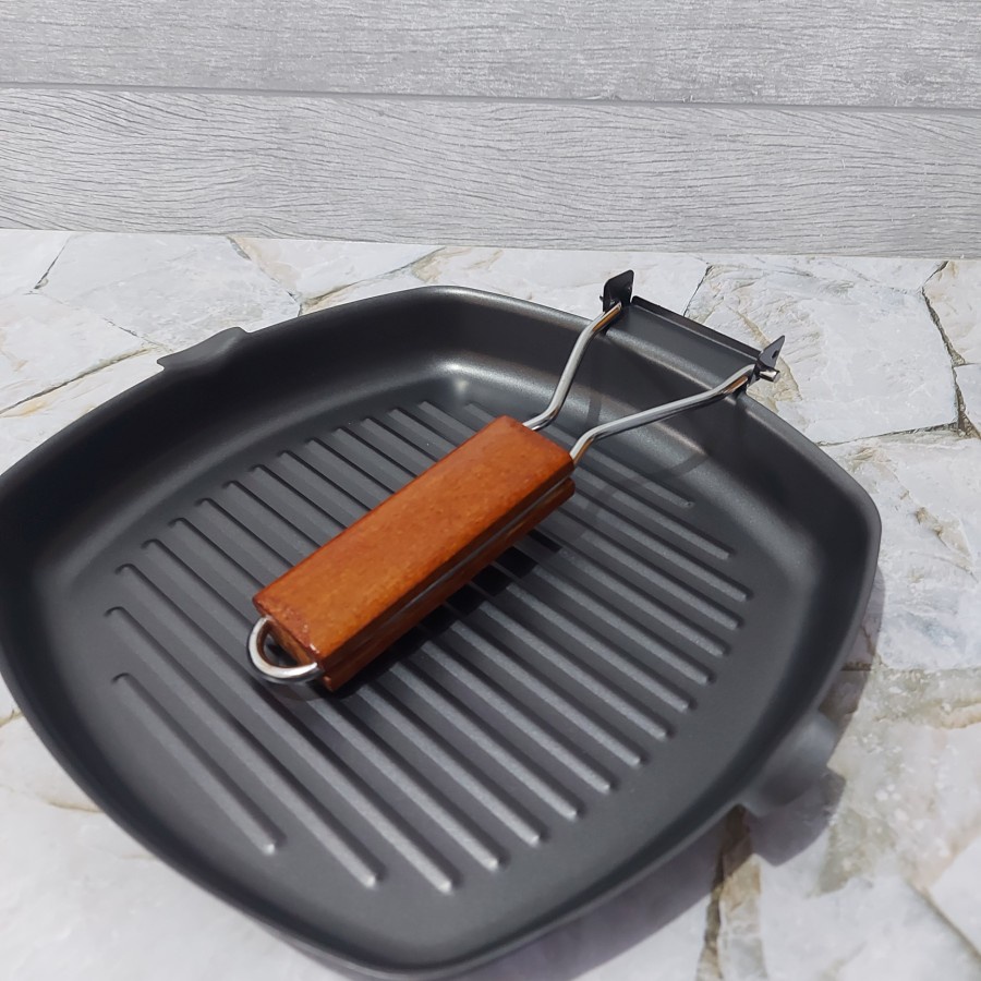 Square Grill Pan 24 Cm Wajan Teflon BBQ Bakaran Sate Roti Bakar