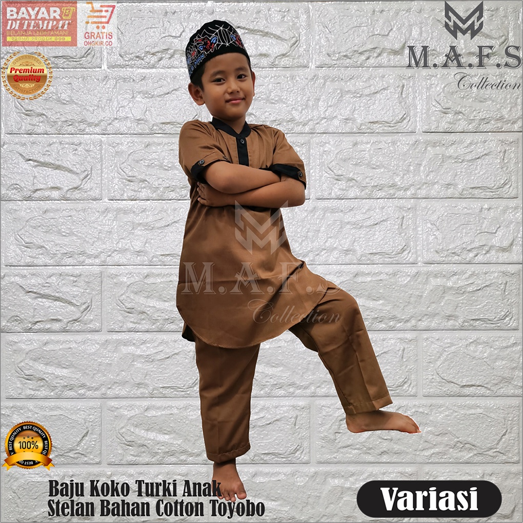 BAJU KOKO SETELAN ANAK LAKI LAKI BAHAN TOYOBO PREMIUM 3 - 7 Th