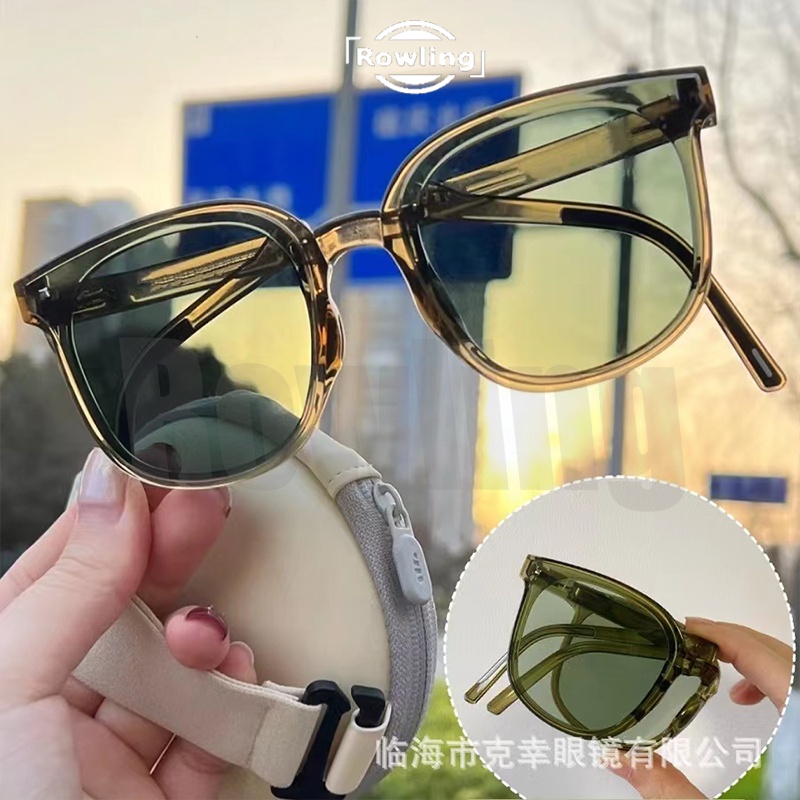 Rowling(ka-202)Kacamata Hitam Terbaru bisa di LIPAT Sunglasses Anti-UV Wanita Pria  Import Kacamata Fashion