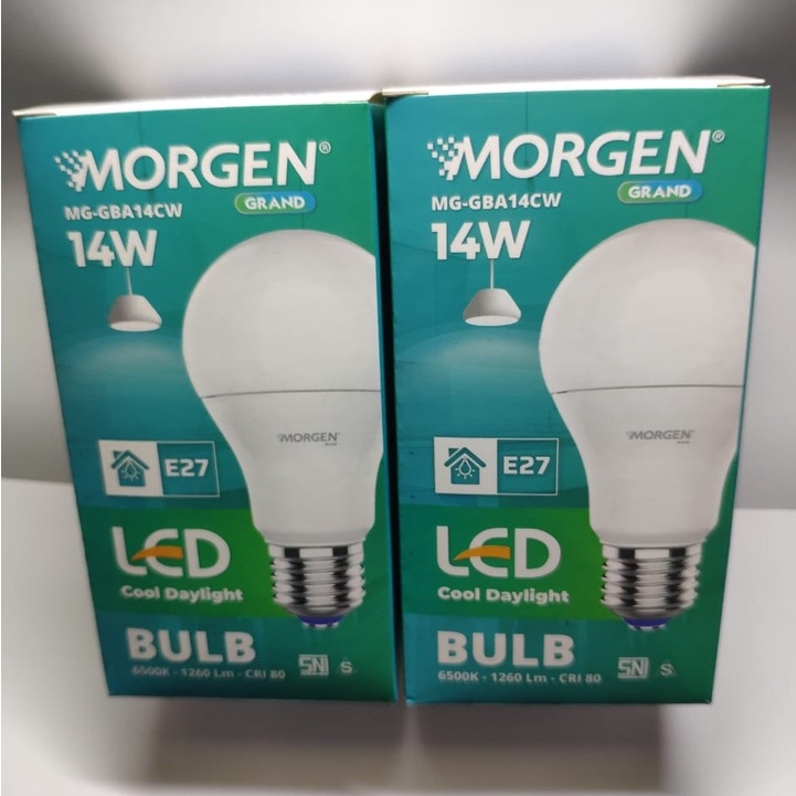 LAMPU LED BULB 14w / 14 Watt PUTIH MORGEN GRAND GARANSI 2 TH