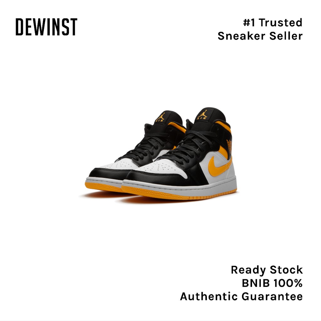 Air Jordan 1 Mid Laser Orange Black Womens BNIB RESMI ORIGINAL