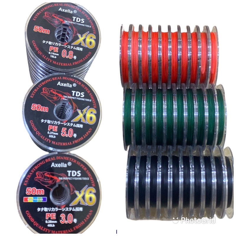 Senar Pancing  PE Murah X6 Axella Real Diameter