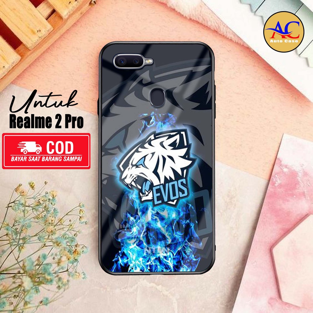 Softcase Glass kaca untuk REALME 2 Pro Evos Casing Handphone Case Hp Procamera