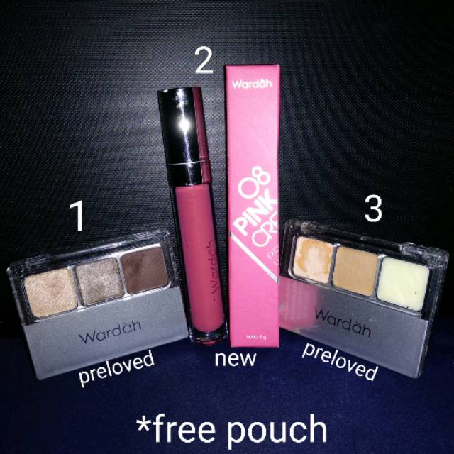 Wardah all in (eyeshadow, lipcream matte, double function kit)