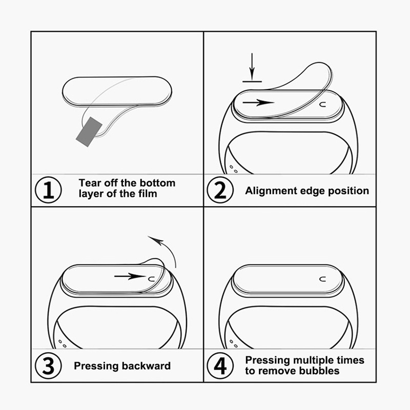 Film Pelindung Layar 3d Bahan Tempered Glass Lembut Untuk Xiaomi Mi Band 4/5/4/5