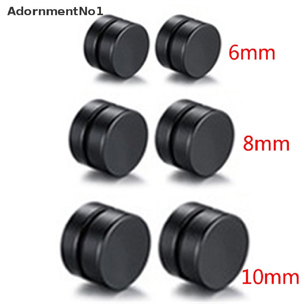 (AdornmentNo1) 3pcs / set Anting Tusuk Magnetik Tanpa Tindik Gaya Punk Ukuran 6 / 8 / 10mm Untuk Pria