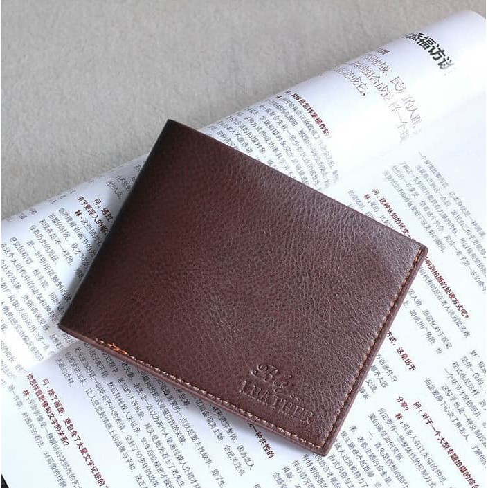 LEA Dompet lipat pria motif line original simple keren kado gift - Hitam