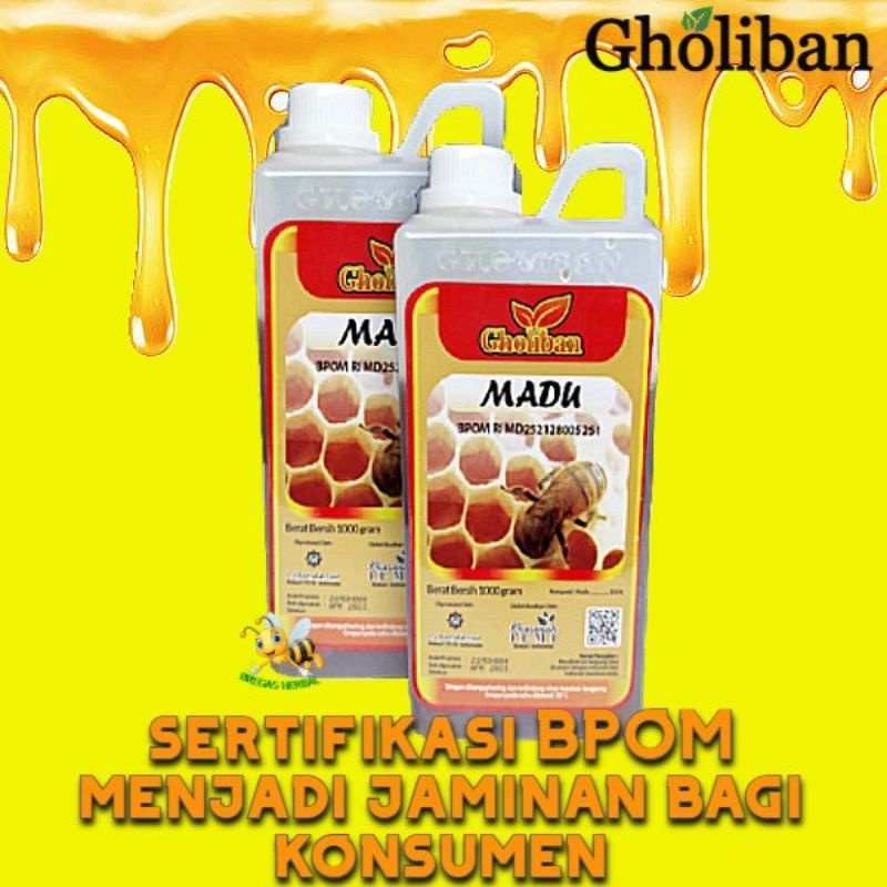 

Madu Hutan Gholiban 1kg Madu Kalimantan Mengandung Beepollen Royal Jelly