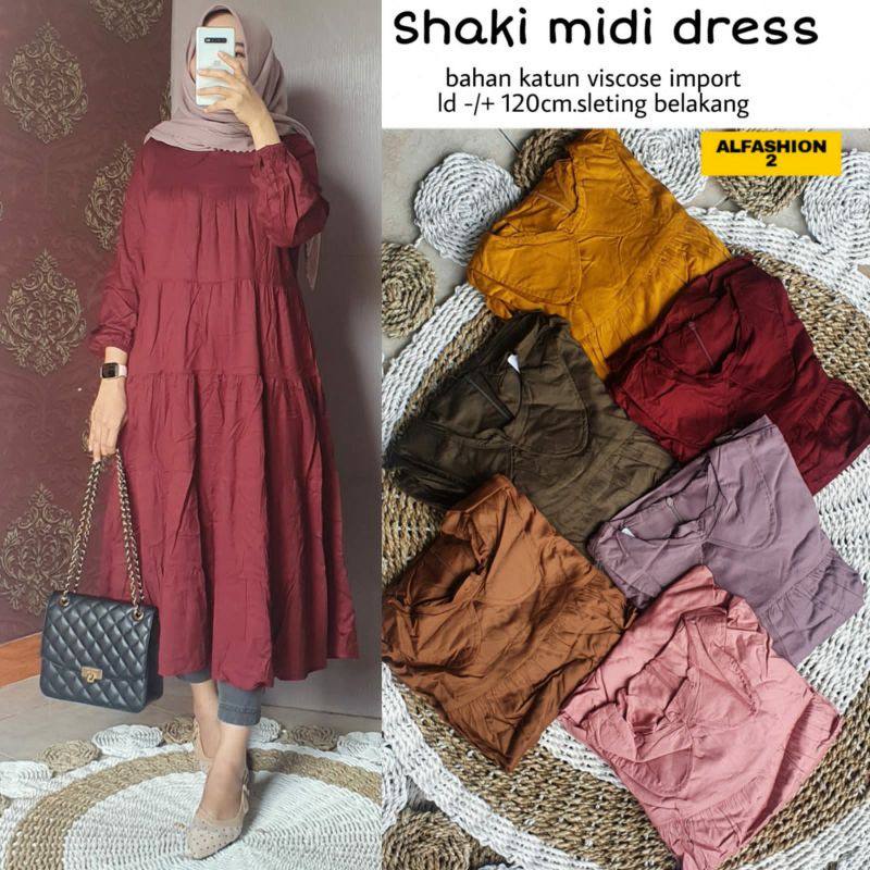 SHAKI MIDI DRESS KATUN TWILL
