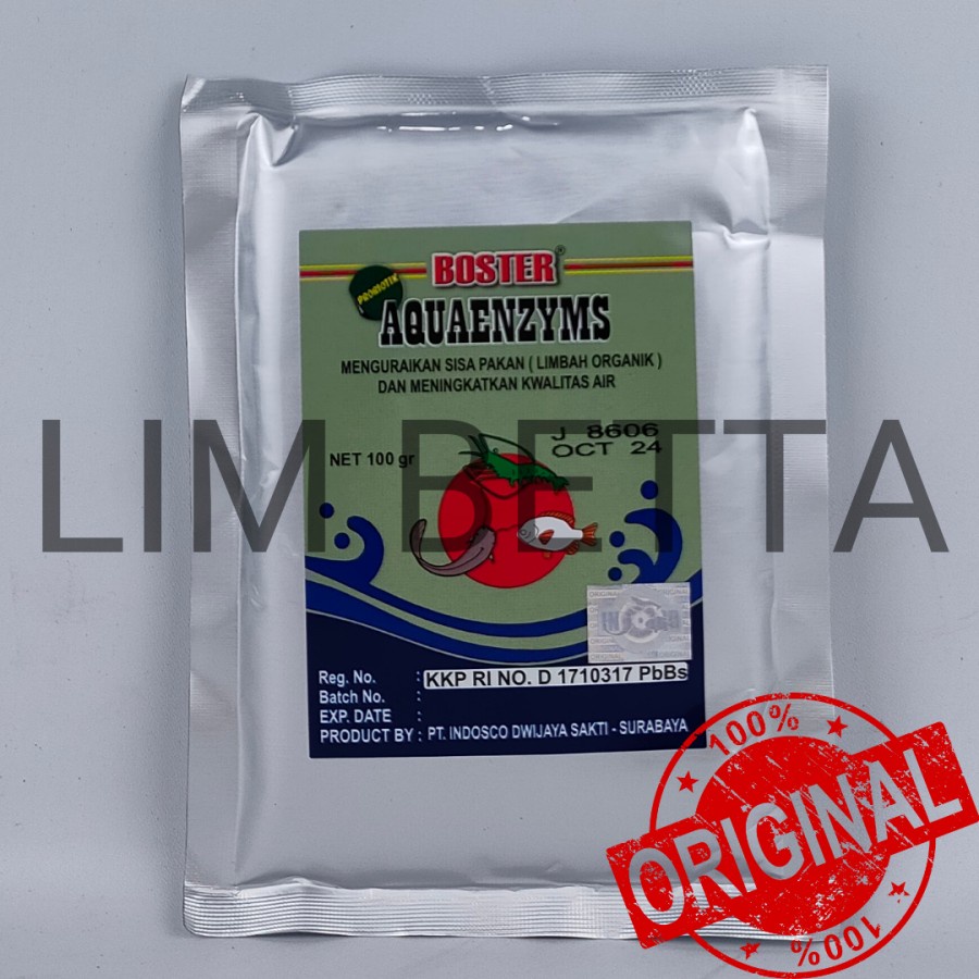 BOSTER AQUAENZYMS 100 GRAM / PROBIOTIK IKAN DAN UDANG