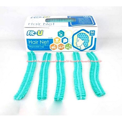 Fit U Hair Net Disposable Cap 50pcs Hair Cap Penutup Kepala Rambut