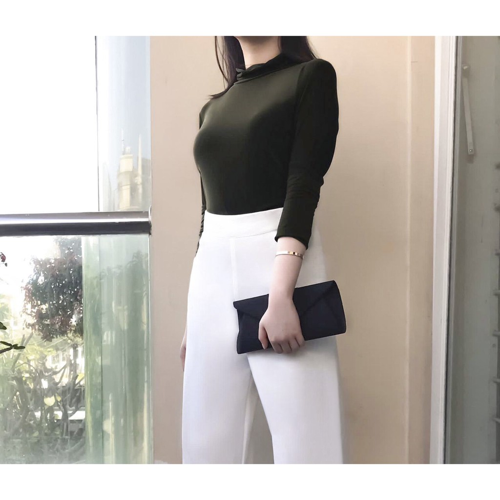 Baju Faith Turtleneck Atasan Wanita ( Hijau Olive Army Ijo )