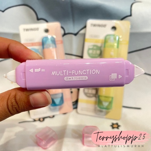 

Twinggo 2 in 1 Correction Tape + Glue Tape Warna Soft Pastel Termurah