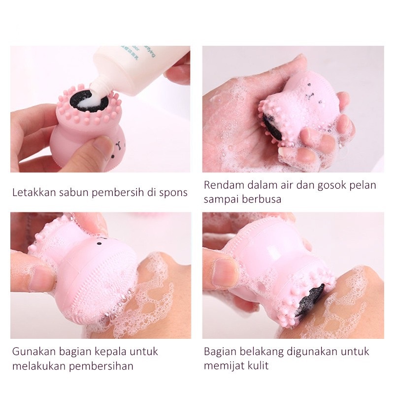 INFY - Sikat Muka Silikon Spons Gurita Pembersih Wajah Silikon Sikat Makeup Cleansing Face Brush Make Up R519