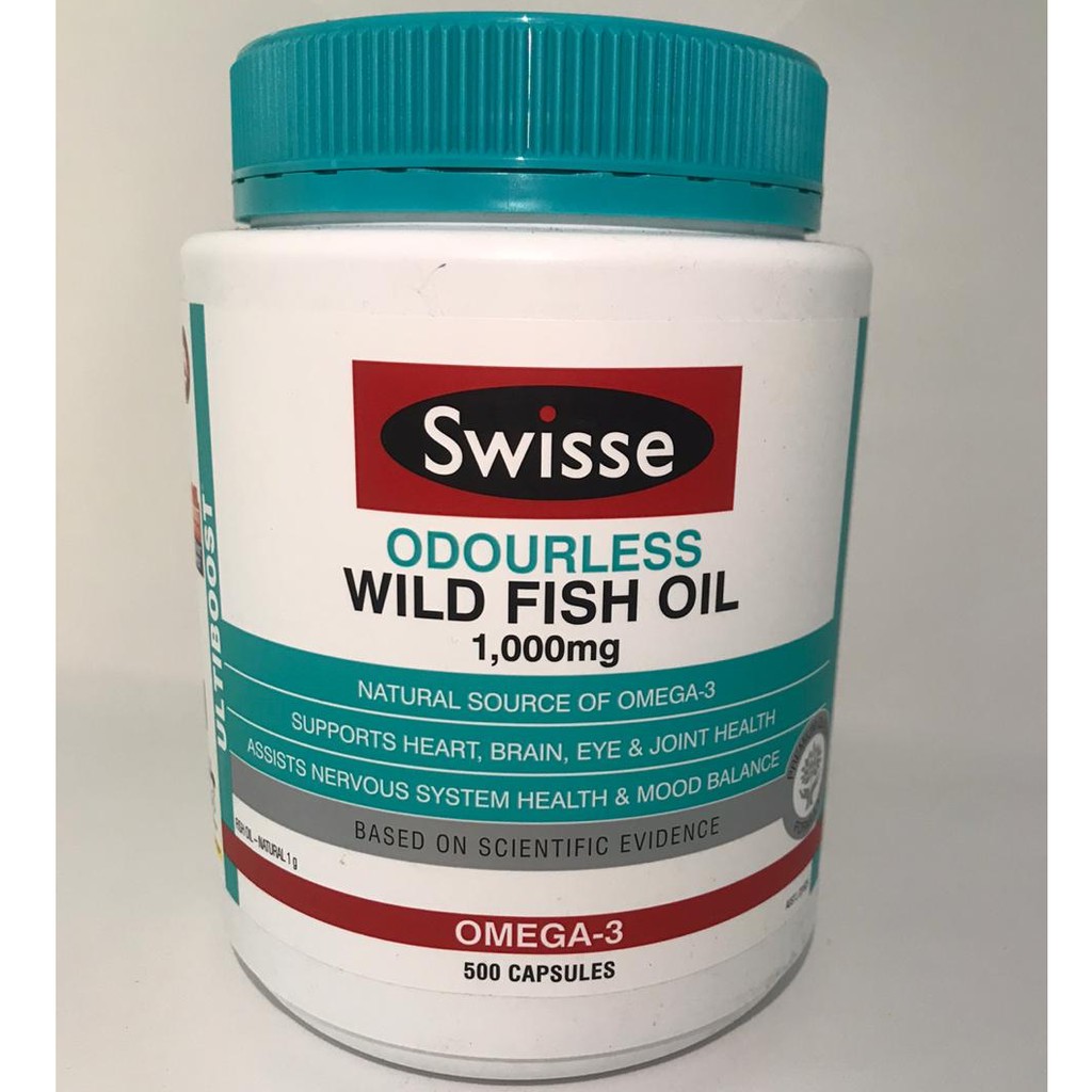 Swisse Ultiboost Odourless High Strength Wild Fish Oil 1000mg 500 Capsules