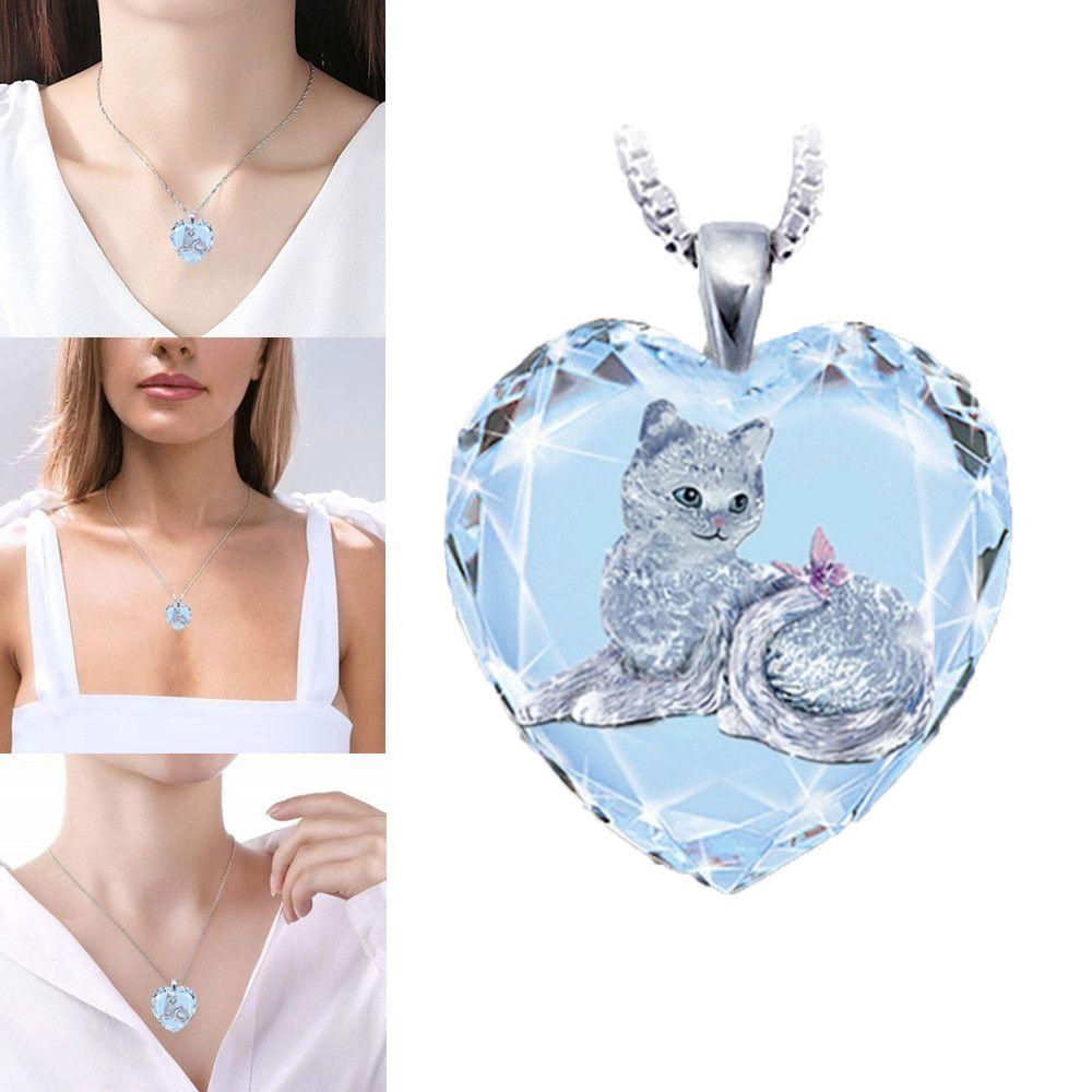 Lily Kalung Wanita Hadiah Pesta Kalung Hewan Liontin Motif Kucing