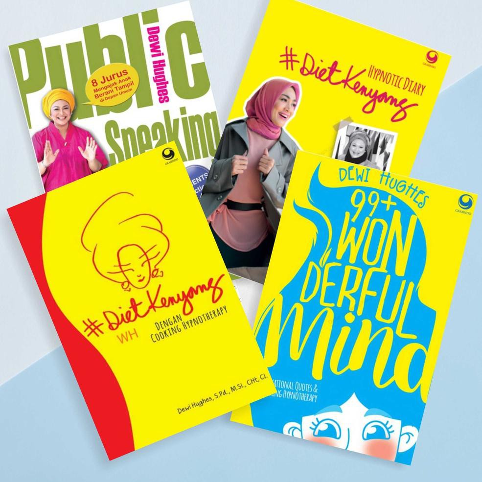 

[KODE 158] Buku DEWI HUGHES ; Diet Kenyang, 99+ wonderful mind, public speaking for kids, Hypnotic D