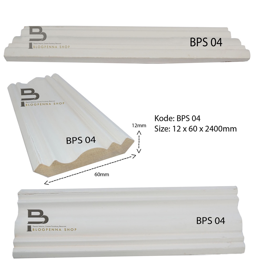 LIST KAYU BPS04 / LIS KAYU WAINSCOTING / WALL MOULDING / PANEL
