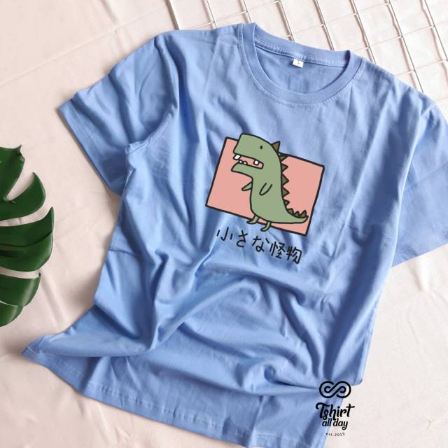 Tshitrallday Kaos Premium Unisex Pria &amp; Wanita bisa Oversize 100% Cotton Combed GRAPHIC CUTE DINO