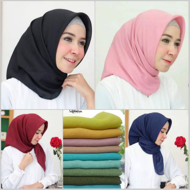  Jilbab  Segiempat Bella  Square  Polycotton Shopee Indonesia