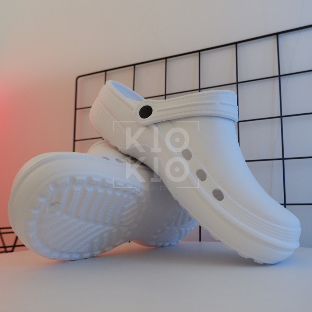 Sandal Crocs  Medis Putih bersih Sandal Perawat /Dokter/Bidan /Sandal Kamar Mandi AntiSLIP / Sandal BAIM KODOK /Sandal Kodok Pria Wanita 36 s/d 44-1