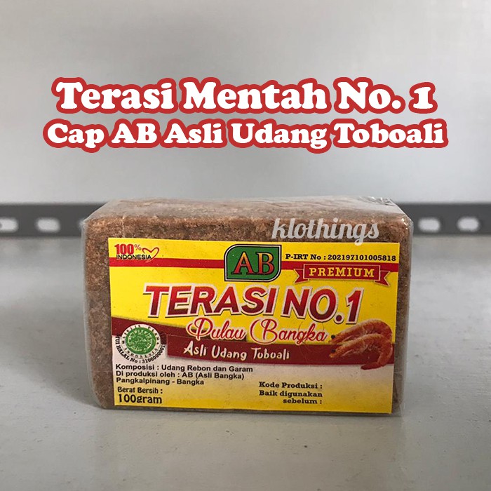 

Terasi Bangka No 1 Cap AB Asli Bangka Premium Asli Udang Toboali 100gr