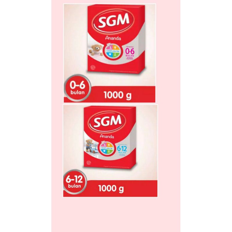 SGM Ananda 0-6 Bulan / SGM 6-12 Bulan 1000 Gram / Susu Bayi / Susu Formula