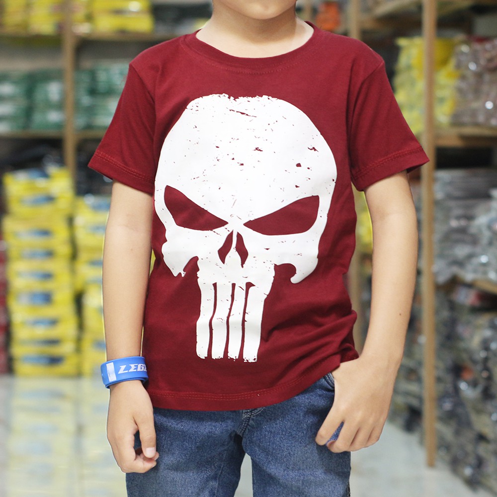 B_iD RY baju kaos anak distro punisher COWOK SUPERHERO MARVEL KARTUN TENGKORAK